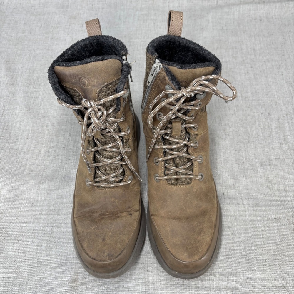Bogs Freedom Lace Brown Leather Waterproof Lined Winter Boots Zip Up Women's 7 - Picture 5 of 11